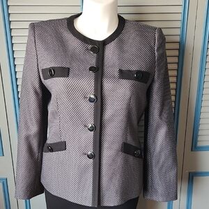 Kasper Vintage Black & Charcoal Textured Blazer